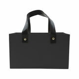 Sacola Rígida c/ Alca de Couro 25cmx15x12,5cm 1pc Preta