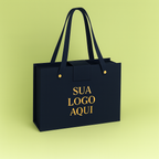 Sacola rígida com fecho magnético e alça