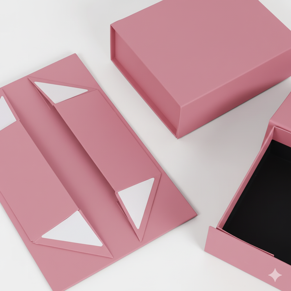 Caixa de Presente Dobrável com Fecho Magnético