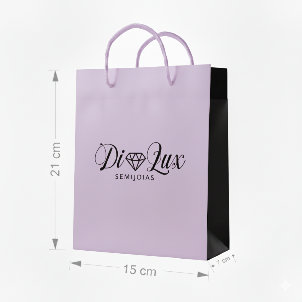 Sacola de Papel Personalizada – 21 x 15 x 7 cm